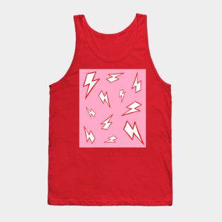 Pink and Red Lightning Pattern Tank Top